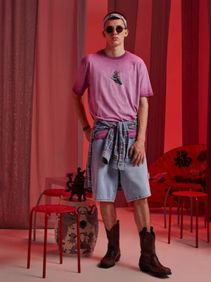 Medicine t-shirt bawełniany męski kolor różowy