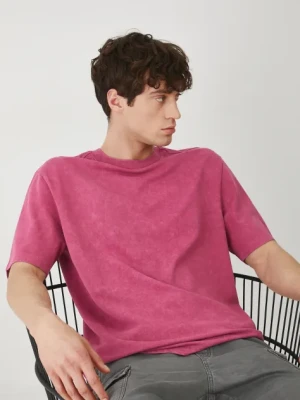Medicine t-shirt bawełniany męski kolor różowy gładki