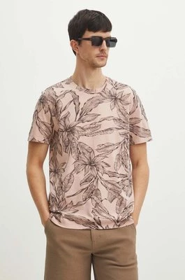 Medicine t-shirt bawełniany męski kolor różowy wzorzysty