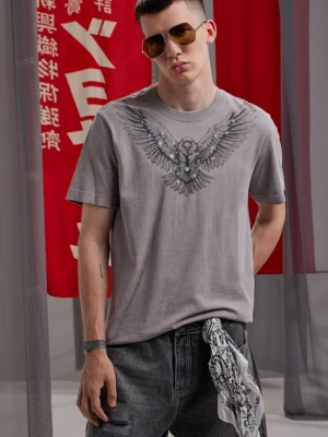 Medicine t-shirt bawełniany męski kolor szary z nadrukiem