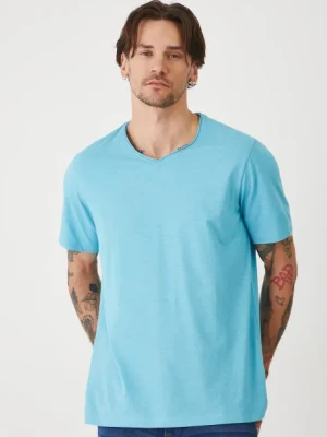 Medicine t-shirt bawełniany męski kolor turkusowy gładki