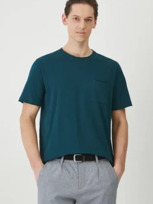 Medicine t-shirt bawełniany męski kolor zielony gładki