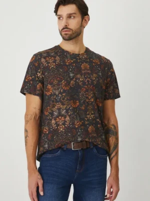 Medicine t-shirt bawełniany męski kolor zielony wzorzysty