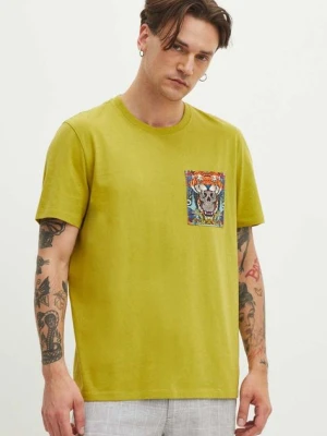 Medicine t-shirt bawełniany męski kolor zielony z nadrukiem