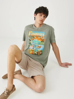 Medicine t-shirt bawełniany męski kolor zielony z nadrukiem