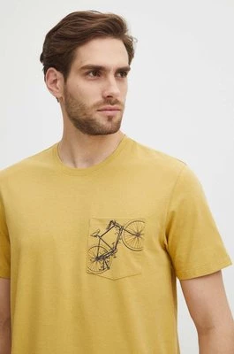 Medicine t-shirt bawełniany męski kolor żółty z nadrukiem