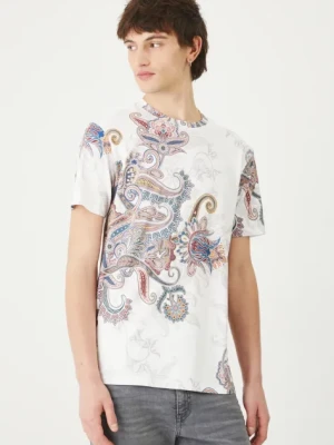 Medicine t-shirt męski kolor beżowy wzorzysty