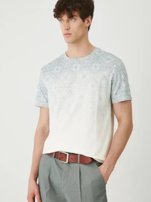 Medicine t-shirt męski kolor beżowy wzorzysty