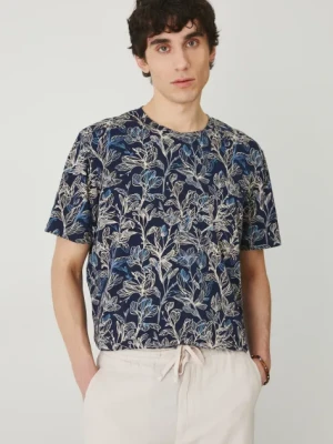 Medicine t-shirt męski kolor granatowy wzorzysty
