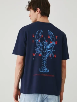 Medicine t-shirt męski kolor granatowy z nadrukiem