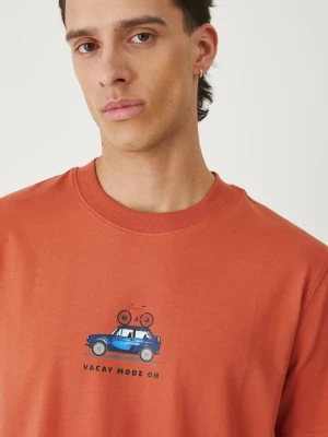Medicine t-shirt męski kolor pomarańczowy z nadrukiem