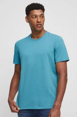 Medicine t-shirt męski kolor turkusowy gładki