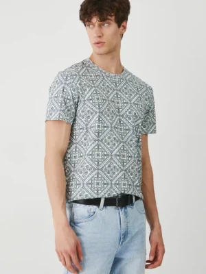 Medicine t-shirt męski kolor turkusowy wzorzysty
