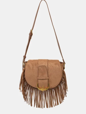 Medicine torebka crossbody damska z imitacji zamszu brązowy