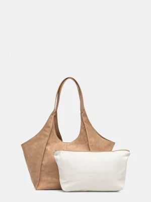 Medicine torebka shopper damska z imitacji zamszu