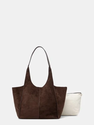 Medicine torebka shopper damska z imitacji zamszu