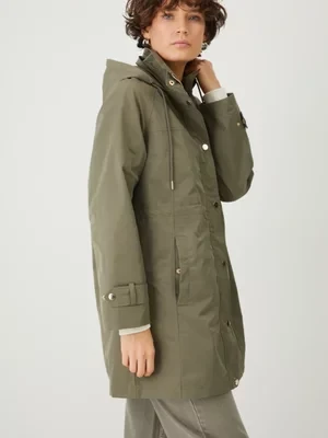 Medicine parka damska kolor zielony oversize