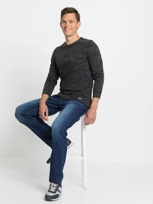 Melanżowa bluzka z długim rękawem, z mieszanki bawełny (3 szt.) bonprix