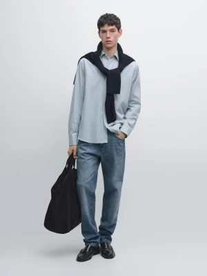 Melanżowa Koszula Regular Fit - Błękitny - - Massimo Dutti - Mężczyzna