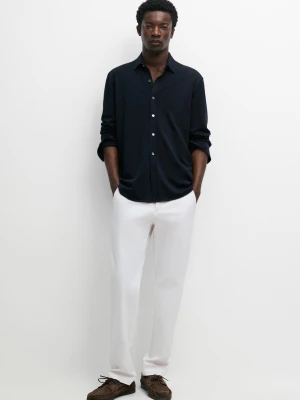 Melanżowa Koszula Regular Fit - Granatowy - - Massimo Dutti - Mężczyzna