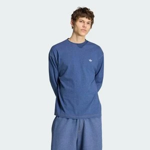 Melanżowa koszulka z długim rękawem Trefoil Essentials Adidas Crew Blue Mel