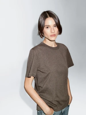 Melanżowa Koszulka Z Krótkim Rękawem - Sprany - - Massimo Dutti - Kobieta