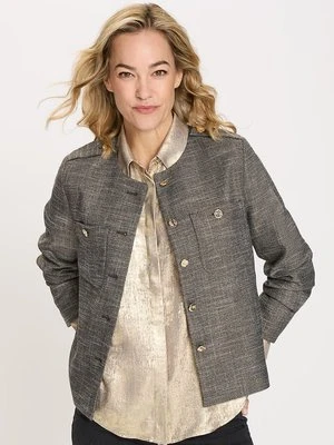 Melanżowa marynarka damska w kolorze szczotkowanego złota – Designer Choice Olsen