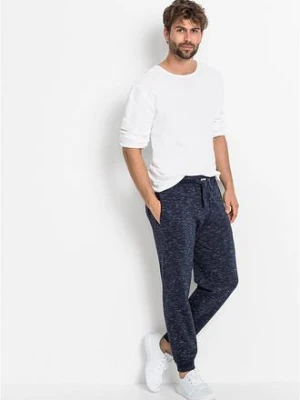 Melanżowe spodnie sportowe ze ściągaczem bonprix