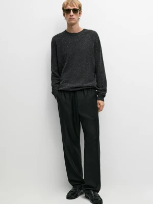 Sweter Z Dzianiny Melanżowej Z Wełną - Brudnoszary - Massimo Dutti - Male