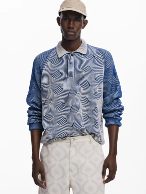 Melanżowy sweter polo Desigual