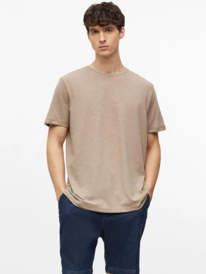 Melanżowy T-shirt z miękkiej mieszanki bawełny s.Oliver brązowy