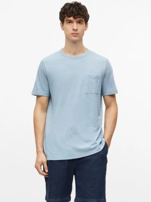 Melanżowy T-shirt z mieszanki bawełny z kieszenią na piersi s.Oliver niebieski