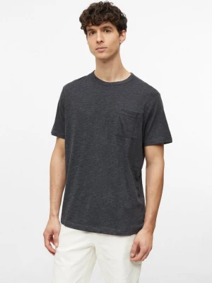 Melanżowy T-shirt z mieszanki bawełny z kieszenią na piersi s.Oliver szary