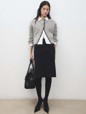 Melanżowy żakiet z dzianiny czarny - Kobieta - - MANGO