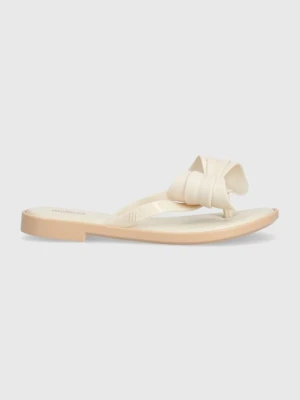 Melissa japonki MELISSA FLIP FLOP SLIM V AD damskie kolor beżowy na płaskim obcasie M.35748.AU005