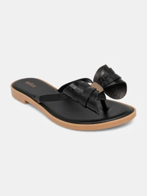 Melissa japonki MELISSA FLIP FLOP SLIM V AD damskie kolor czarny na płaskim obcasie M.35748.AU002