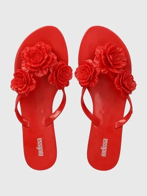 Melissa japonki MELISSA HARMONIC SPRINGTIME AD damskie kolor czerwony na płaskim obcasie M.35704.T130