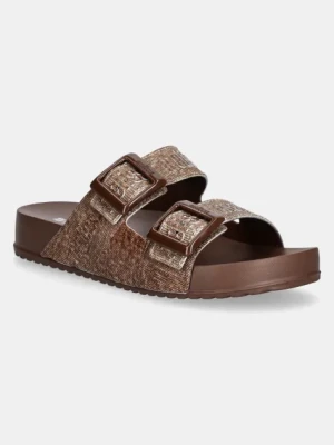 Melissa klapki COZY M LOVER SLIDE DENIM damskie kolor brązowy M 36146