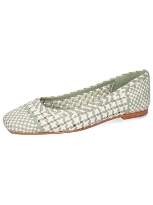 MELVIN & HAMILTON Skórzane baleriny "Elyssa 1" w kolorze biało-zielonym rozmiar: 39
