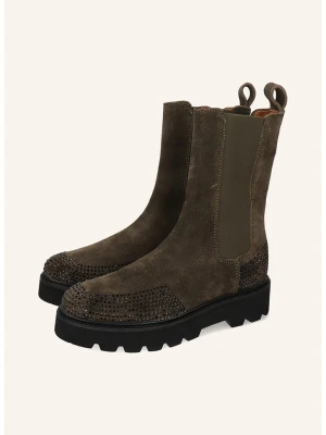 MELVIN & HAMILTON Skórzane botki w kolorze khaki rozmiar: 38