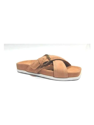 MELVIN & HAMILTON Skórzane klapki "Amara" w kolorze beżowym rozmiar: 36