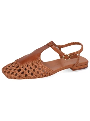 MELVIN & HAMILTON Skórzane półsandały "Sandrine 6" w kolorze jasnobrązowym rozmiar: 40