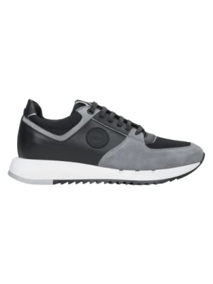 Mens Black Grey Velour Sneakers with Elastic Sole Estro Er00114552 Estro
