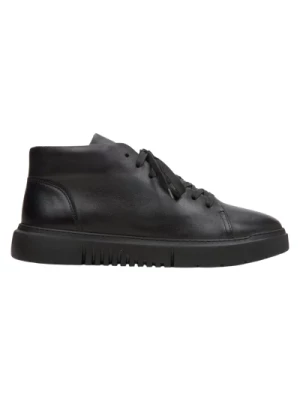 Mens Black Leather High-Top Sneakers with Insulation Estro Er00113684 Estro