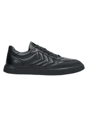 Mens Black Leather Low-Top Sneakers Estro Er00111760 Estro