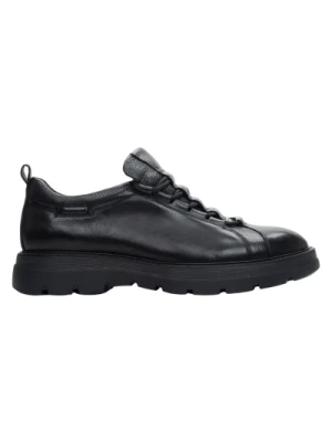 Mens Black Leather Sneakers with Elastic Lacing Estro Er00114196 Estro