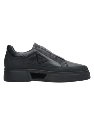 Mens Black Slip-On Sneakers made of Genuine Leather Estro Er00113805 Estro
