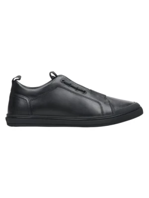 Mens Black Sneakers made of Genuine Leather Estro Er00112391 Estro