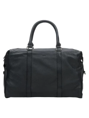 Men's Black Travel Bag made of Genuine Leather Estro Er00114200 Estro