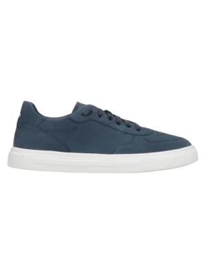 Mens Blue Low-Top Sneakers made of Genuine Nubuck Estro Er00112394 Estro